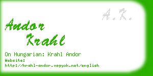 andor krahl business card